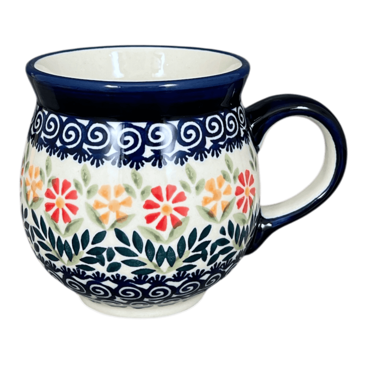 Mug, Belly Mug, 16oz Large in "Flower Power" by Manufaktura | K068T-JS14