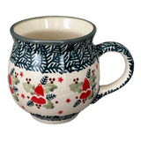 Mug, Belly Mug, 16 oz Large in "Evergreen Bells" by Manufaktura | K068U-PZDG