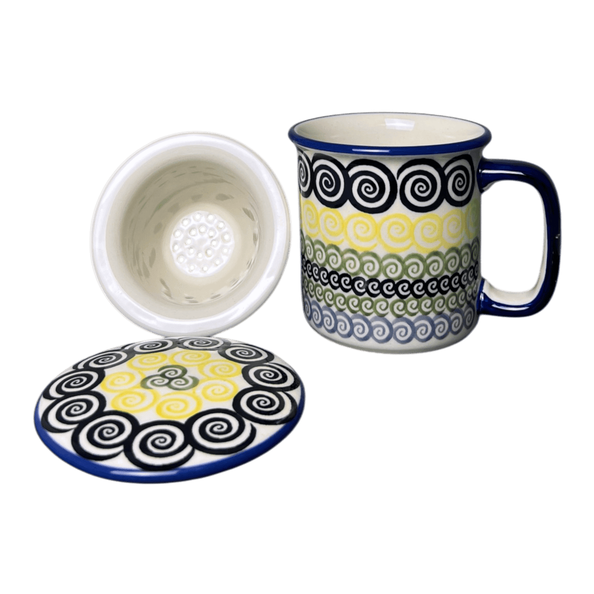 Mug, Tea Infuser Mug, 12 oz in "Hypnotic Night" by Manufaktura | K073M-CZZC