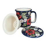 Mug, Tea Infuser Mug, 12 oz in "Poppies & Posies" by Manufaktura | K073S-IM02