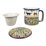 Mug, Tea Infuser Mug, 12 oz in "Wild Horses" by Manufaktura | K073S-INK1