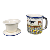 Mug, Tea Infuser Mug, 12 oz in "Wild Horses" by Manufaktura | K073S-INK1
