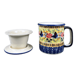 Mug, Tea Infuser Mug, 12 oz in "Butterfly Bliss" by Manufaktura | K073S-WK73