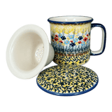 Mug, Tea Infuser, 12 oz in "Sunlit Wildflowers" by Manufaktura | K073S-WK77