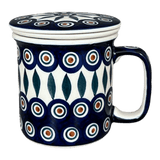 Mug, Tea Infuser Mug, 12 oz in "Peacock" by Manufaktura | K073T-54