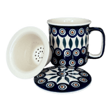 Mug, Tea Infuser Mug, 12 oz in "Peacock" by Manufaktura | K073T-54