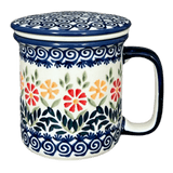 Mug, Tea Infuser, 12 oz in "Flower Power" by Manufaktura | K073T-JS14