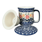 Mug, Tea Infuser, 12 oz in "Flower Power" by Manufaktura | K073T-JS14