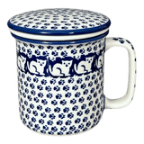 Mug, Tea Infuser Mug, 12 oz in "Kitty Cat Path" by Manufaktura | K073T-KOT6