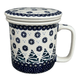 Mug, Tea Infuser Mug, 12 oz in "Snowy Pines" by Manufaktura | K073T-U22