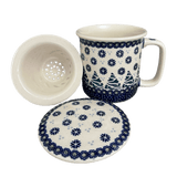 Mug, Tea Infuser Mug, 12 oz in "Snowy Pines" by Manufaktura | K073T-U22