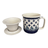 Mug, Tea Infuser Mug, 12 oz in "Snowy Pines" by Manufaktura | K073T-U22