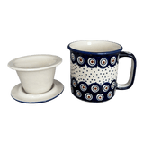 Mug, Tea Infuser Mug, 12 oz in "Peacock Dot" by Manufaktura | K073U-54K