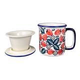 Mug, Tea Infuser Mug, 12 oz in "Strawberry Fields" by Manufaktura | K073U-AS59
