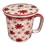 Mug, Tea Infuser Mug, 12 oz in "Scarlet Daisy" by Manufaktura | K073U-AS73