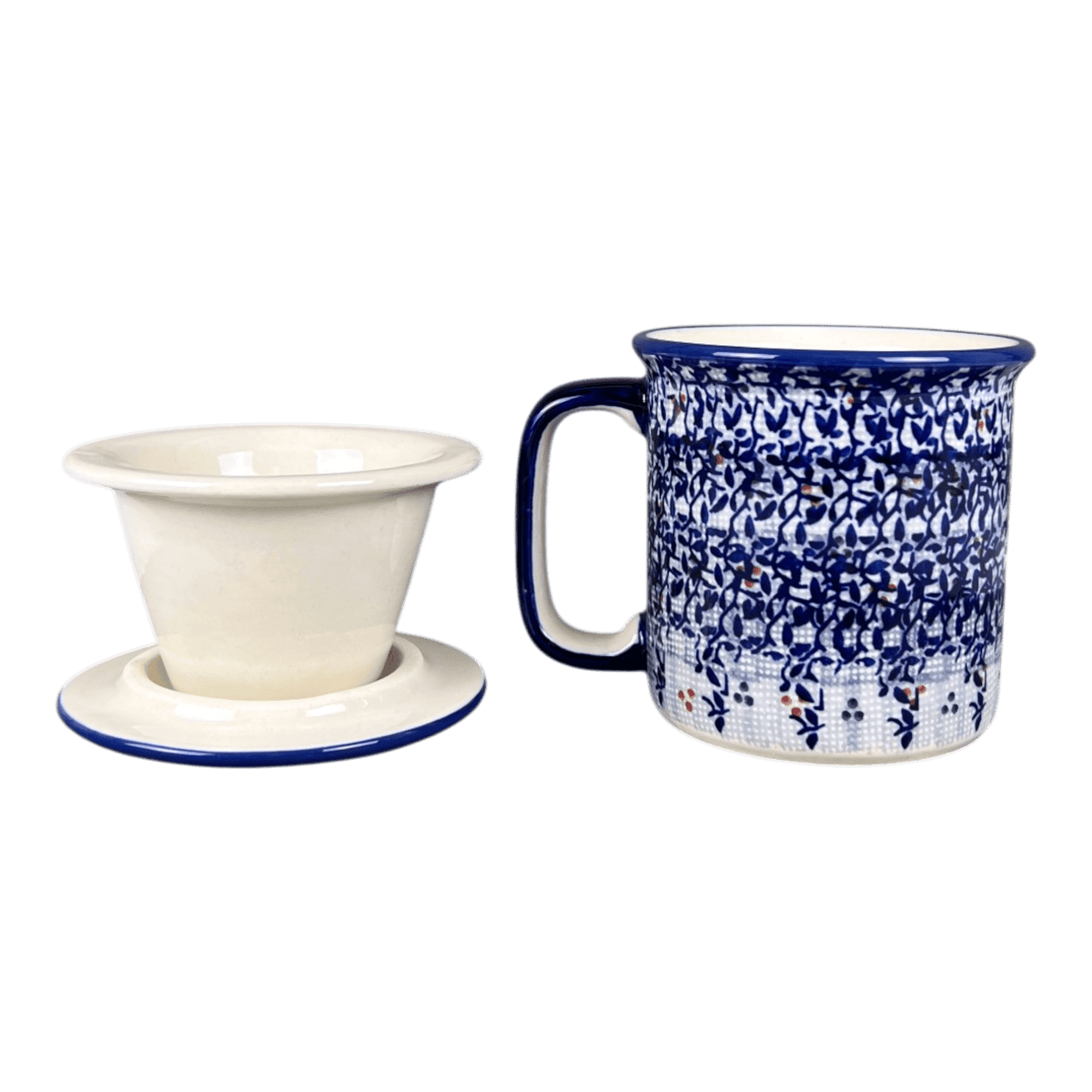 Mug, Tea Infuser Mug, 12 oz in "Twilight Berries" by Manufaktura | K073U-GP14