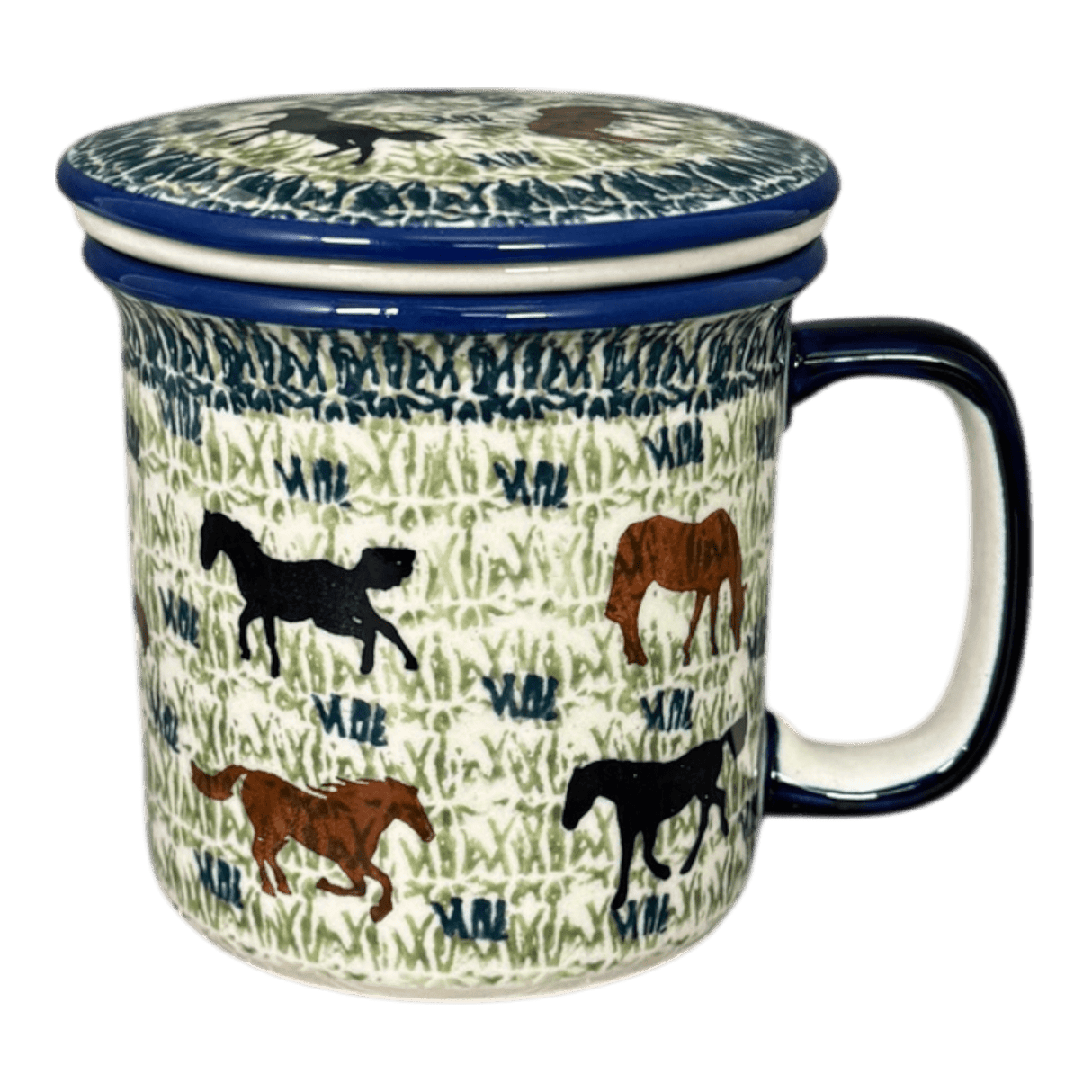 Mug, Tea Infuser Mug, 12 oz in "On the Range" by Manufaktura | K073U-INK2