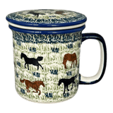 Mug, Tea Infuser Mug, 12 oz in "On the Range" by Manufaktura | K073U-INK2