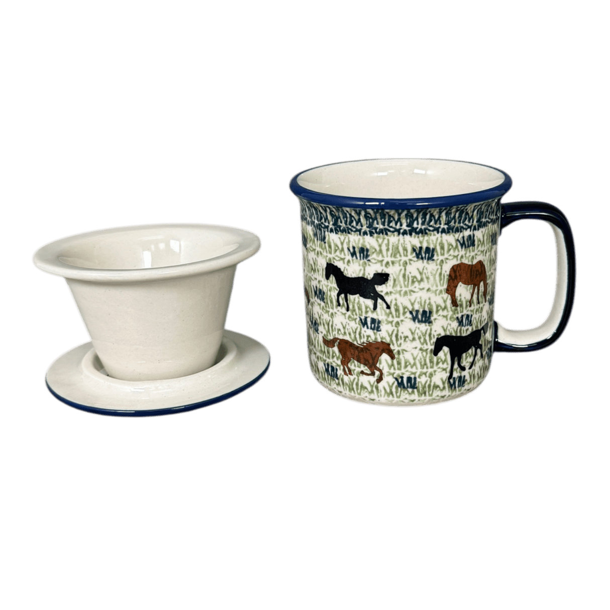 Mug, Tea Infuser Mug, 12 oz in "On the Range" by Manufaktura | K073U-INK2