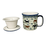 Mug, Tea Infuser Mug, 12 oz in "On the Range" by Manufaktura | K073U-INK2