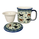 Mug, Tea Infuser Mug, 12 oz in "On the Range" by Manufaktura | K073U-INK2