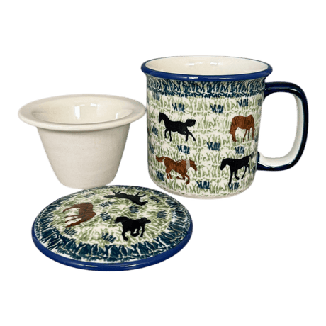 Mug, Tea Infuser Mug, 12 oz in "On the Range" by Manufaktura | K073U-INK2