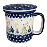 Mug, Tea Infuser Mug, 12 oz in "Festive Forest" by Manufaktura | K073U-INS6