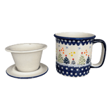Mug, Tea Infuser Mug, 12 oz in "Festive Forest" by Manufaktura | K073U-INS6