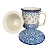 Mug, Tea Infuser Mug, 12 oz in "Snowflake Love" by Manufaktura | K073U-PS01