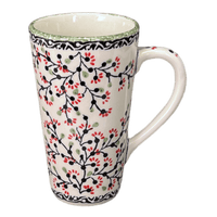 A picture of a Polish Pottery John's Mug (Cherry Blossom) | K083S-DPGJ as shown at PolishPotteryOutlet.com/products/12-oz-johns-mug-cherry-blossom-k083s-dpgj