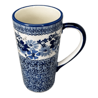 A picture of a Polish Pottery John's Mug (Blue Life) | K083S-EO39 as shown at PolishPotteryOutlet.com/products/johns-mug-blue-life-k083s-eo39