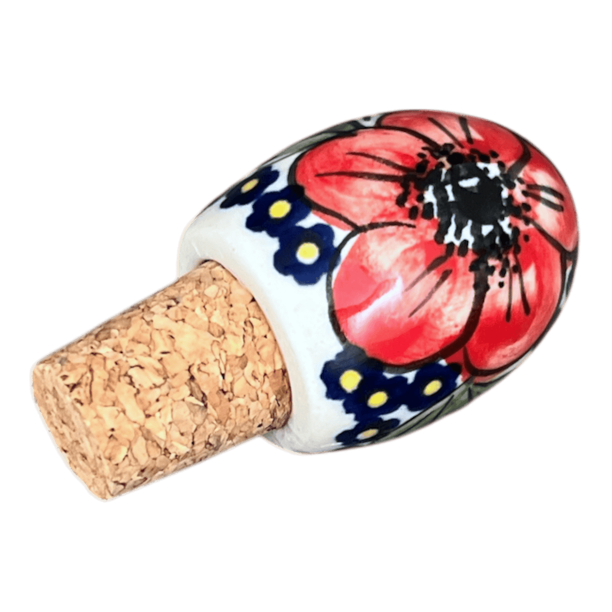 Wine Cork, Egg-Shaped, 2.75" in "Poppies & Posies" by Manufaktura | K084S-IM02