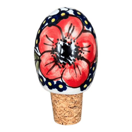 Wine Cork, Egg-Shaped, 2.75" in "Poppies & Posies" by Manufaktura | K084S-IM02