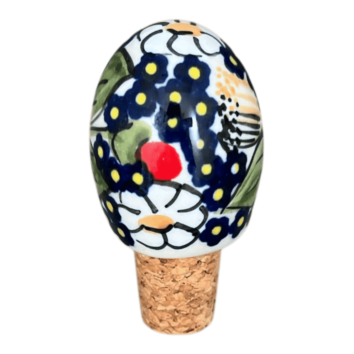 Wine Cork, Egg-Shaped, 2.75" in "Poppies & Posies" by Manufaktura | K084S-IM02