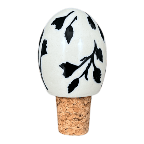 Wine Cork, Egg-Shaped, 2.75" in "Black Spray" by Manufaktura | K084T-LISC
