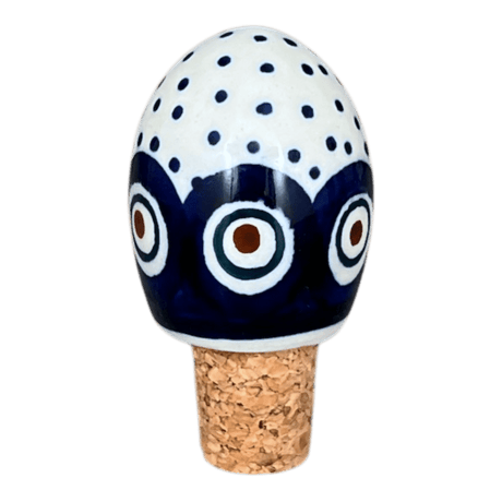 Wine Cork, Egg-Shaped, 2.75" in "Peacock Dot" by Manufaktura | K084U-54K