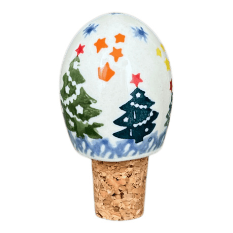 Wine Cork, Egg-Shaped, 2.75" in "Festive Forest" by Manufaktura | K084U-INS6