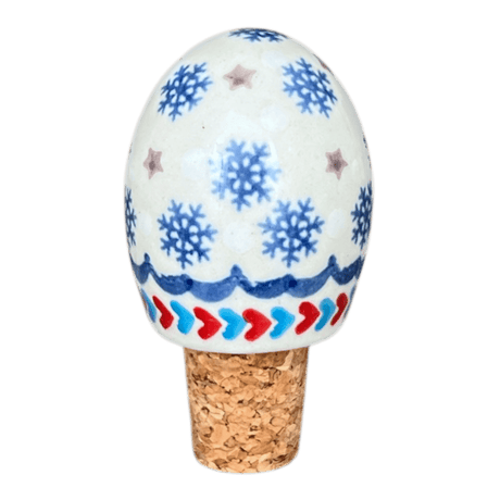 Wine Cork, Egg-Shaped, 2.75" in "Snowflake Love" by Manufaktura | K084U-PS01