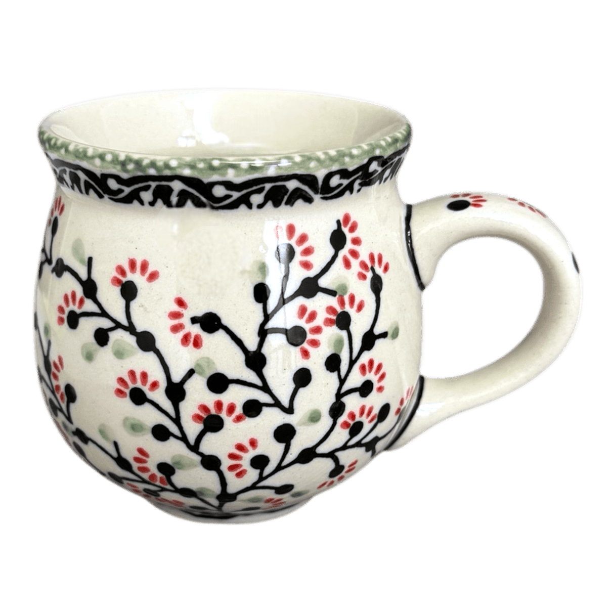 Mug, Belly Mug, 10 oz Medium in "Cherry Blossoms" by Manufaktura | K090S-DPGJ