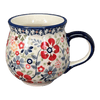 Polish Pottery Medium Belly Mug (Full Bloom) | K090S-EO34 at PolishPotteryOutlet.com