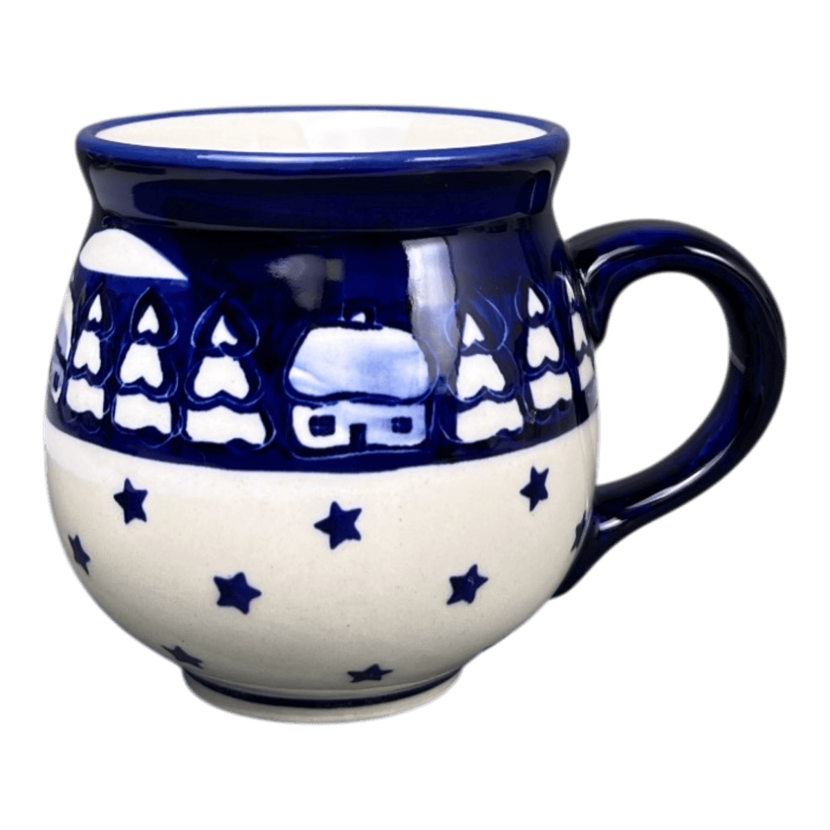 Mug, Belly Mug, 16 oz Large in "Winter's Eve" by Manufaktura | K068S-IBZ
