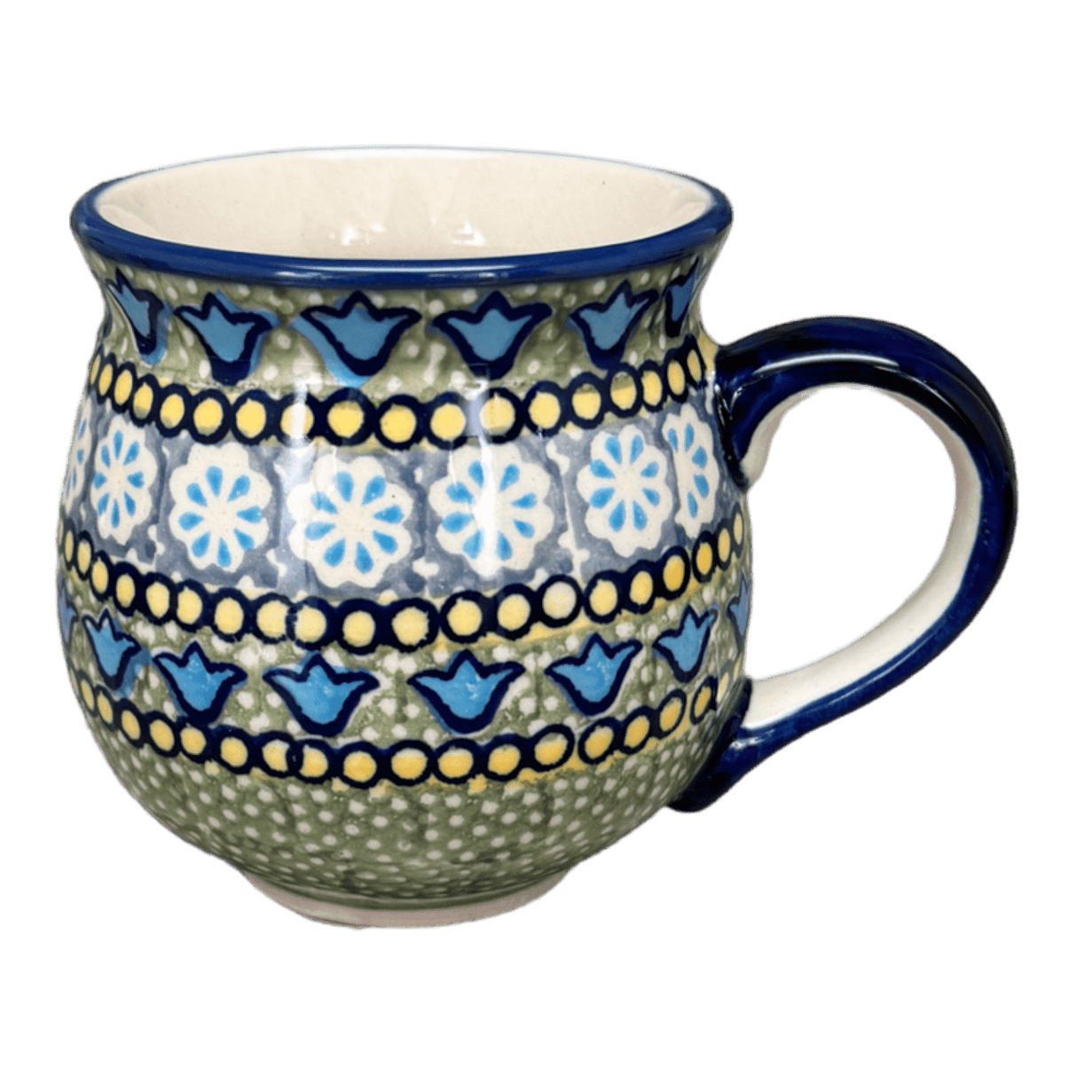 Mug, Belly Mug, 10oz Medium in "Blue Bells" by Manufaktura | K090S-KLDN