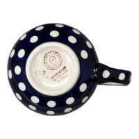 A picture of a Polish Pottery Medium Belly Mug (Hello Dotty) | K090T-9 as shown at PolishPotteryOutlet.com/products/the-medium-belly-mug-hello-dotty-k090t-9