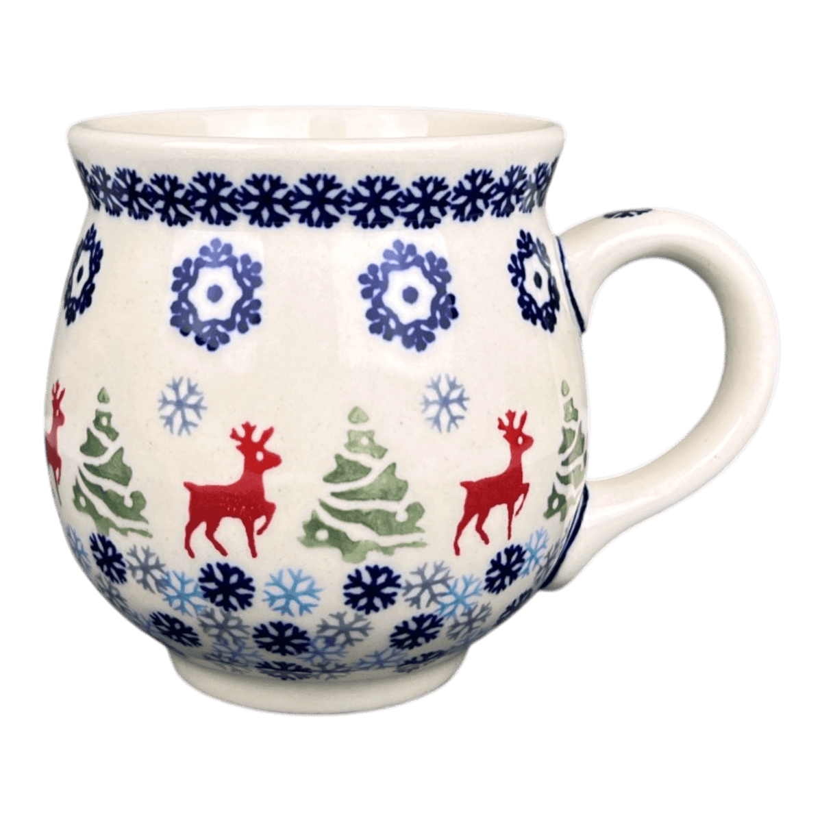 Mug, Belly Mug, 10 oz Medium in "Reindeer Games" by Manufaktura | K090T-BL07
