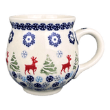 Mug, Belly Mug, 10 oz Medium in "Reindeer Games" by Manufaktura | K090T-BL07