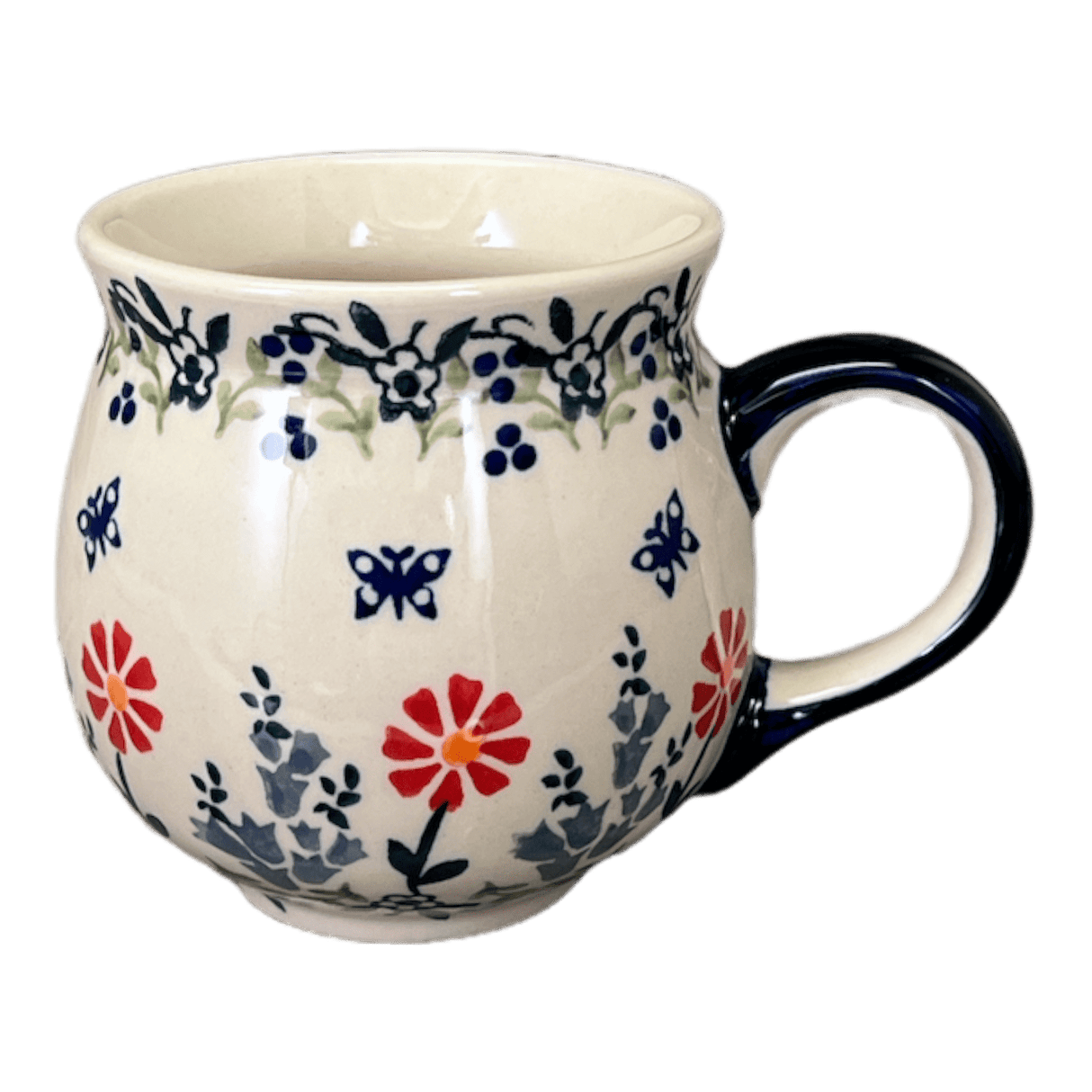 Mug, Belly Mug, 10 oz Medium in "Butterfly Blossoms" by Manufaktura | K090T-MM02