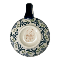 A picture of a Polish Pottery Medium Belly Mug (Butterfly Blossoms) | K090T-MM02 as shown at PolishPotteryOutlet.com/products/the-medium-belly-mug-butterfly-blossoms-k090t-mm02