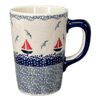 A picture of a Polish Pottery Pluton Mug (Smooth Seas) | K096T-DPML as shown at PolishPotteryOutlet.com/products/pluton-mug-smooth-seas-k096t-dpml