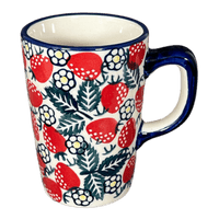 A picture of a Polish Pottery Pluton Mug (Strawberry Fields) | K096U-AS59 as shown at PolishPotteryOutlet.com/products/pluton-mug-strawberry-fields-k096u-as59