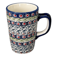 A picture of a Polish Pottery Pluton Mug (Daisy Rings) | K096U-GP13 as shown at PolishPotteryOutlet.com/products/pluton-mug-daisy-ring-k096u-gp13